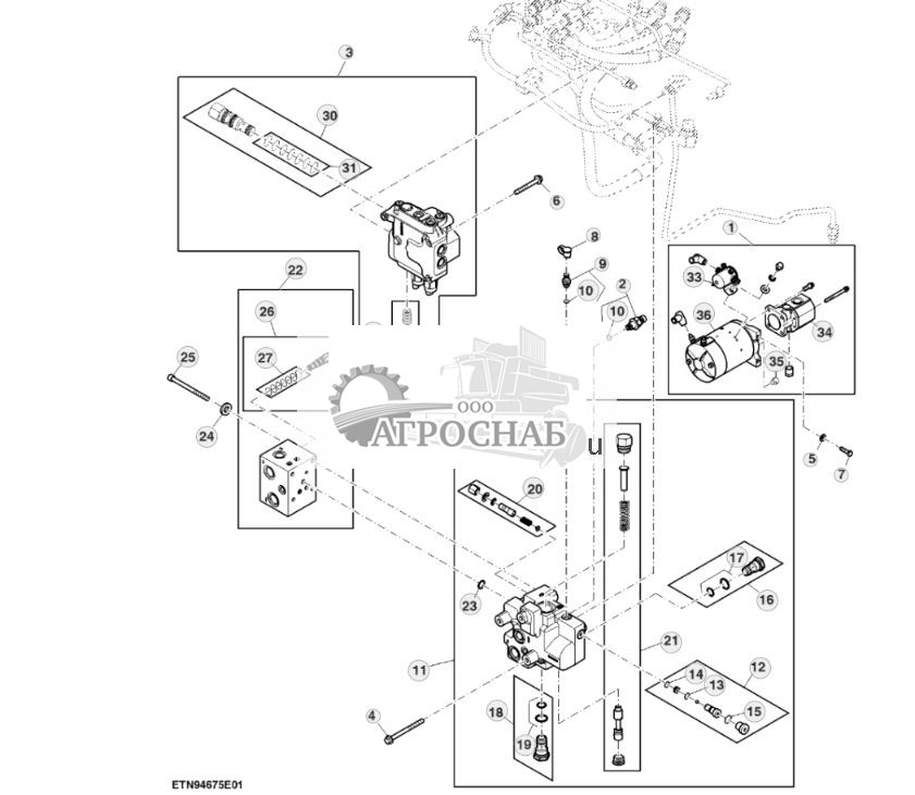 Клапан управления рулевой системы, с AutoTrac™ и резервным насосом ( - 804100) - ST829232 543.jpg